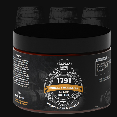 1791: Whiskey Rebellion Beard Butter - Whiskey, Oak & Tobacco